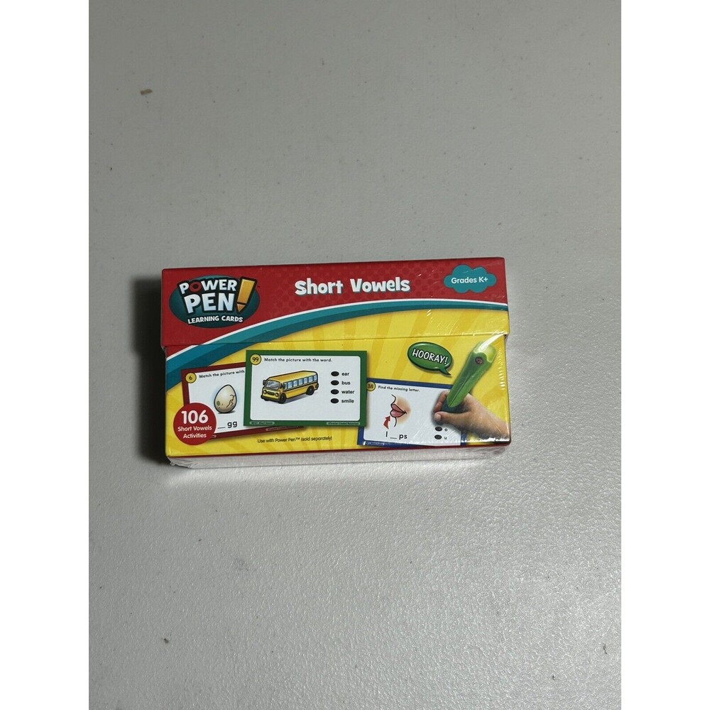 NEW - Power Pen Flash Cards Short Vowels K+ School Educational Kindergarten